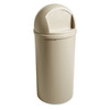 Rubbermaid Commercial 25 gal Round Trash Can, Beige, 18 in Dia, Swing, Plastic FG817088BEIG