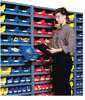 Akro-Mils 20 lb Shelf Storage Bin, Plastic, 8 3/8 in W, 4 in H, Yellow, 23 5/8 in L 30184YELLO