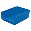 Akro-Mils 15 lb Shelf Storage Bin, Plastic, 8 3/8 in W, 4 in H, Blue, 11 5/8 in L 30150BLUE