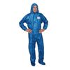 Viroguard Hooded Chemical Resistant Coveralls, 25 PK, Blue, Microporous Laminate, Zipper 2404-XL