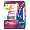 Avery Dennison 10 Tab Index Dividers, PK6 11188