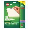 Avery Dennison White Removable File Folder Labels, Pk750 8066