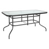 Flash Furniture Rectangle Table, Rctnglr, Tmprd Glss Metal, 31.5"x55", 31.5 W X 55 L X 27.5 H, Glass, Plastic, Steel TLH-089-GG