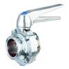 Zoro Select Butterfly Valve, 1" Tube Size, Clamp 51C1.0MS/STH