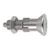 Kipp Indexing Plunger, All SS, Size: 2 D1= 1/2-13, D=6, Style D Lockout Type W Locknut, Pin Not Hard K0632.114206A5
