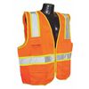 Condor High Visibility Vest, Orange/Red, 5XL 53YM47