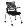 Mayline Training Chair, Mesh, 18" Height, Flip-Up Arms, Black/Gray KTX3
