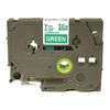 Brother Label Tape Cartridge, White on Green, Labels/Roll: Continuous TZe725