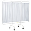 R&B Wire Products Three Panel Mobile Privacy Screen with White Vinyl Panels, Made in USA PSS-3CUS