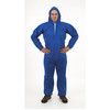 International Enviroguard Coverall with hood, L, Blue, PK25, L, 25 PK, Blue, SMS, Storm Flap 2225B