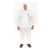 International Enviroguard Coverall w Attached Hood, 5XL, White, PK25, 5XL, 25 PK, White, Microporous Fabric, Zipper 8015