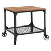 Flash Furniture Kitchen Bar Cart, Rustic Wood, Grant Park NAN-JH-17109-GG