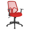 Flash Furniture Contemporary Chair, Mesh, 17" to 21" Height, Fixed Arms, Red GO-WY-193A-A-RED-GG