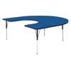 Correll Horseshoe Adjustable Height Activity Kids School Table, 60" W X 66" L X 19" to 29" H, Blue A6066-HOR-37