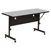 Correll Rectangle Deluxe Adjustable Height Flip Top Training Table, 24" W, 48" L, Gray FT2448-15