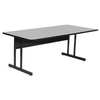 Correll Rectangle Computer or Training Desk Height Work Station, 24" X 60" X 29", Gray Granite WS2460M-15
