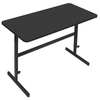 Correll Workstation Desk, 36" D X 24" W X 34" to 42" H, Black Granite CST2436-07