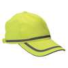 Erb Safety Ball Cap, Hi-Viz, One Size, Lime, Polyester 61705