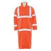 Erb Safety Long Rain Coat, Class 3, Hi-Viz, Orange, 5XL 62041