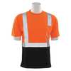 Erb Safety T-Shirt, Class 2, Hi-Viz, Orange/Black, L 63317