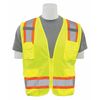 Erb Safety Safety Vest, ANSI, Hi-Viz, Lime, L 62152