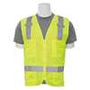 Erb Safety Safety Vest, Zipper, Hi-Viz, Lime, L 61201