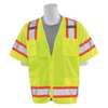 Erb Safety Safety Vest, Mesh, Solid, Hi-Viz, Lime, 2XL 65043