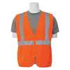 Erb Safety Safety Vest, Woven Oxford, Hi-Viz, Orange, L 61720
