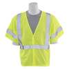 Erb Safety Safety Vest, Reflective Trim, HiViz, Lime, L 14551