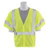 Erb Safety Safety Vest, Reflctve Trim, HiViz, Lime, 3XL 14554