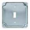 Raco Electrical Box Cover, Square, 2 Gangs, Galvanized Zinc, Toggle Switch 800C