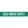 Brady Pipe Mrkr, Cold Water Supply, 2-1/2to7-7/8 7057-1