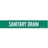 Brady Pipe Mrkr, Sanitary Drain, 2-1/2to7-7/8 In 7249-1