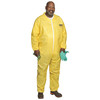 Lakeland Collared Chemical Resistant Coveralls, Yellow, Non-Woven Laminate Polyethylene/Polypropylene PBLC5417-4X