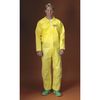 Lakeland Collared Chemical Resistant Coveralls, Yellow, Non-Woven Laminate Polyethylene/Polypropylene PBLC5417-3X