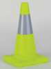 Zoro Select Traffic Cone, 18 In.Fluorescent Lime 6FHA6