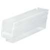 Quantum Storage Systems 50 lb Shelf Storage Bin, Polypropylene, 2 3/4 in W, 4 in H, Clear, 11 5/8 in L QSB100CL