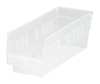 Quantum Storage Systems 50 lb Shelf Storage Bin, Polypropylene, 4 1/8 in W, 4 in H, Clear, 11 5/8 in L QSB101CL