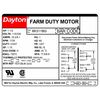 Dayton High Torque Farm Duty Motor, Capacitor-Start/Run, 1 1/2 HP, 115/230V AC, 1,725 Nameplate RPM 6K311
