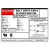 Dayton Split-Phase Belt Drive Motor, 1/3 HP, 48 Frame, 115V AC Voltage, 1,725 Nameplate RPM 6K570