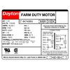 Dayton High Torque Farm Duty Motor, Capacitor-Start/Run, 1 1/2 HP, 115/230V AC, 1,725 Nameplate RPM 6K740