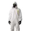 Dupont Hooded Disposable Coveralls, 25 PK, White, Microporous Film Laminate, Zipper NG122SWHLG002500