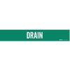 Brady Pipe Marker, Drain, Grn, 2-1/2 to 7-7/8 In, 7090-1 7090-1