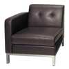 Office Star Espresso Arm Chair, 27" W 28-1/2" L 31" H, Leather Seat, Collection: Wall Street Series WST51LF-E34
