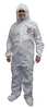 International Enviroguard Hooded Disposable Coveralls, 25 PK, White, Fabric, Zipper 8019-3XL