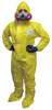 International Enviroguard Hooded Chemical Resistant Coveralls, 12 PK, Yellow, Non-Woven Laminate, Zipper 7019YS-3XL