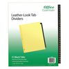 Office Essentials Office Essentials Black Leather Tab Dividers 7278211485