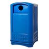 Rubbermaid Commercial 50 gal Square Recycling Bin, Dome, Blue, Polyethylene, 2 Openings FG396873BLUE