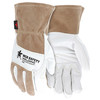 Mcr Safety Welding Leather Glove, Brown/White, L, PR 4890L