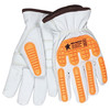 Mcr Safety Leather Gloves, White, M, PK12 36136KDPM